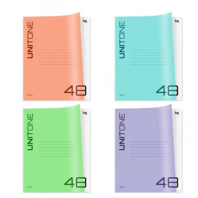 Тетрадь 48л., линия BG "UniTone. Mix", пластиковая обложка 379004