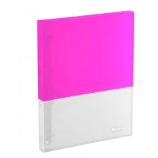 Папка на 4 кольцах Berlingo "Semicolor" А4, 24мм, 700мкм, D-кольца, с внутр. карманом, розовая, софт-тач 384074
