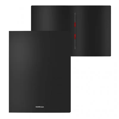 Папка-скоросшиватель пластиковая с пружинным механизмом ErichKrause Matt Classic, A4, черный 1шт 50081