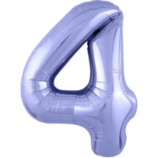 Шар Agura Slim Пастельный фиолетовый цифра 4 (40\'\'/102 см) 755204