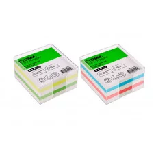 Блок для записей СТАММ "Стандарт", 9*9*4,5см, пластиковый бокс, ассорти 331314