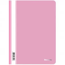 Папка-скоросшиватель пластик. А4, 180мкм, розовая с прозр. верхом BERLINGO* 184159