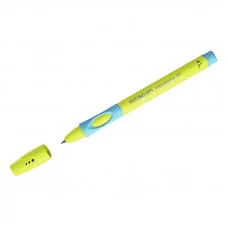 Ручка шариковая Stabilo "LeftRight" для левшей, синяя, 0,8мм, грип, желтый/голубой корпус 313098