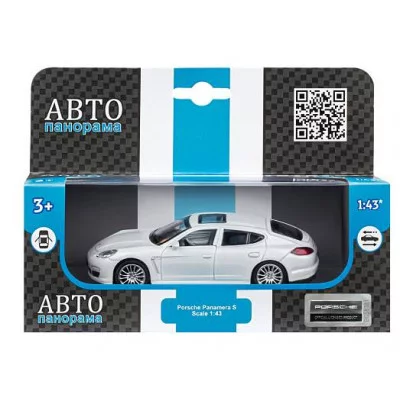 ТМ "Автопанорама" Машинка металлическая 1:43 Porsche Panamera S, белый, откр. двери, инерция, в/к 17,5*12,5*6,5 см JB1251255