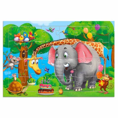 Пазл листовой на подложке. День рождения. 24 детали. 29,5х21 см. ГЕОДОМ