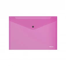 Папка-конверт на кнопке А4 0,18мм "Vivid" тонированный розовый ERICH KRAUSE 47119 318044