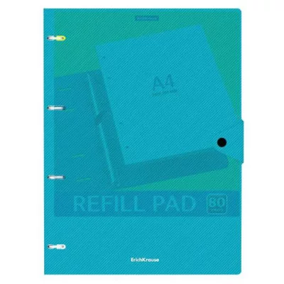 Тетрадь общая с пластиковой обложкой на кольцах ErichKrause Vivid, ассорти, А4, 80 листов, клетка, на кнопке 1шт 53147