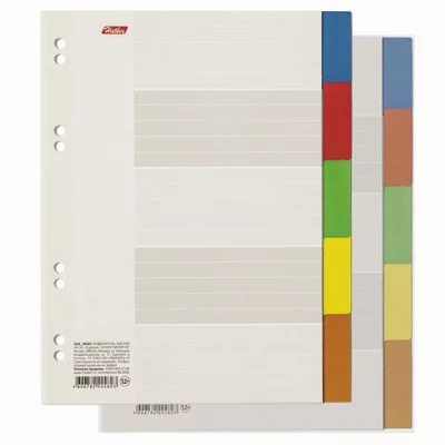 Разделитель картонный А5, 5 листов 5 цв., 160*210мм, HATBER, 5AR_10503(М224823) 226784