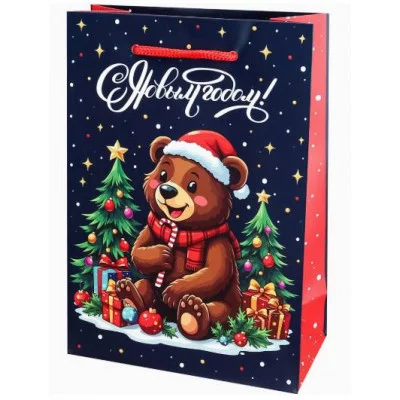 Dream cards Пакет подарочный с мат.лам. 14х20х6,5 см (MS) Медведь 190г (собс. разр.) ППК-2286