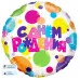 Шар (18\'\'/46 см) Круг, С Днем Рождения (разноцветные точки), 1 шт. в уп. 13065V