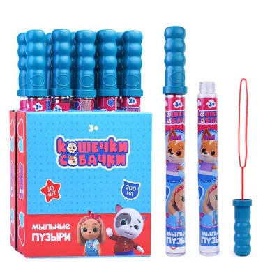 Мыльные пузыри "Кошечки-собачки" колба в термоплёнке 200 мл.,(23,5*10,5*38) Т25068