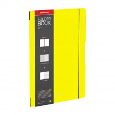 Тетрадь общая ученическая в съемной пластиковой обложке ErichKrause® FolderBook Neon, желтый, А4, 48 листов, клетка 56114