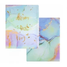 Папка с 30 вкладышами Alingar А4 310х235 мм пластик 400 мкм мраморный дизайн с надписью "Dream" зеленый 1шт AL12805/2