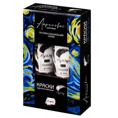 Краска акриловая худож. матовая проф.серия (АК-9501) белила титановые 2шт,75мл, в пл.тубе АК-9501