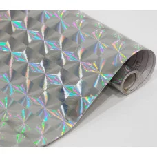 Пленка самоклеящаяся голография серебро 1005 мишура 0,45м х3м 3мкр 3221779