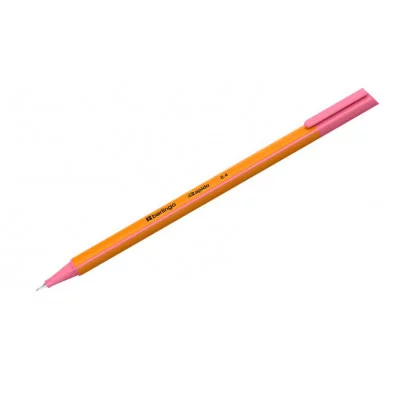 Ручка капиллярная Berlingo "Rapido" розовая, 0,4мм, трехгранная 255123