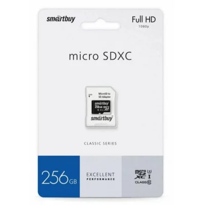 Карта памяти MicroSDXC_256 Gb SmartBuy class 10 б/ад