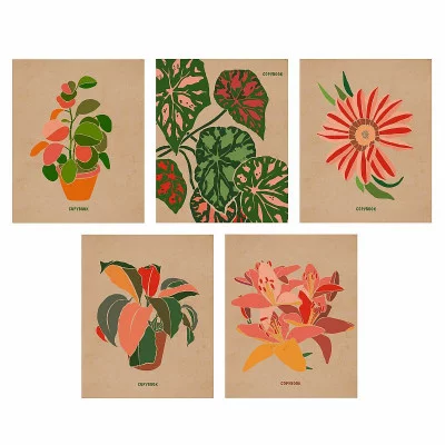 Тетради А5 96л. Скрепка. Клетка. Обл.: крафт картон, полноцветная печать Бум. 60 г/м2. В уп. 5 видов. Уп./гофр. по 5 шт.в. терм. пл. Ботанический сад ТКК967289