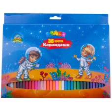 Карандаши ArtSpace "Космонавты", 36цв., заточен., картон, европодвес Спейс 171427