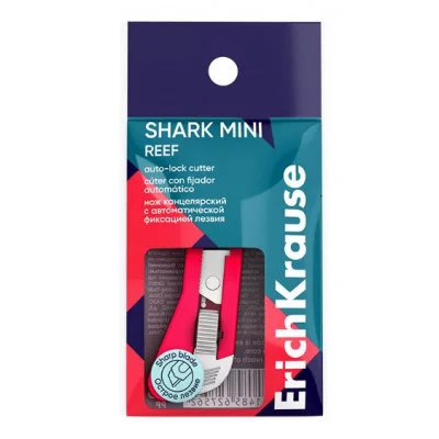 Нож канцелярский ErichKrause Shark Mini Reef, с автоматической фиксацией лезвия, ассорти 62756