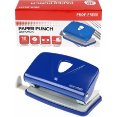 Дырокол (ДР-2787), на 10л., метал./к в карт. коробке, синий (василек) ДР-2787