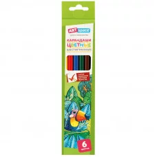 Карандаши цветные ArtSpace "Милые зверушки", 06цв., заточен., картон, европодвес 325666