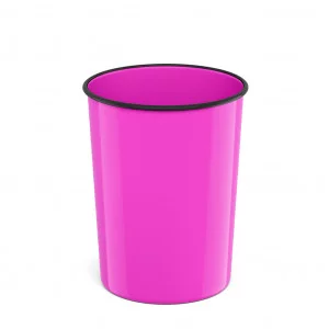 Корзина для бумаг литая пластиковая ErichKrause Neon Solid 13.5л розовый 58458