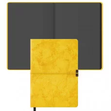 Книжка записная А5 96л без линовки интегр кожзам Джинс делавэ желтый черн блок ФЕНИКС+ 50466 127857