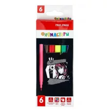 Фломастеры с вентилир колпачком 6цв. BLACK ANIME (ФВ-2565) в картон.коробке, ФВ-2565