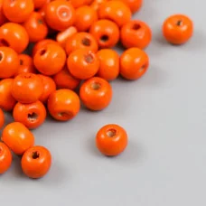 Бусины для творчества дерево "Оранжевые" d=0,8 см набор 20 гр   9888415