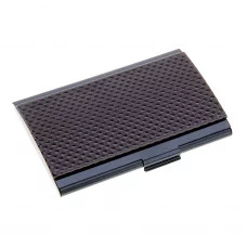 Визитница коричневая матовая и лакированная Крапинки с приподнятой крышкой 544981