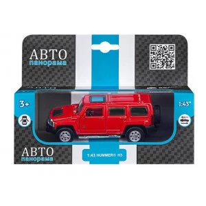 ТМ "Автопанорама" Машинка металлическая 1:43  Hummer H3, красный, откр. двери, инерция, в/к 17,5*12,5*6,5 см JB1251269