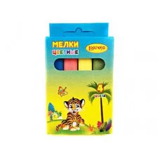 Мел цветной 04шт, квадратный ТМ Лимпопо школьный, LP0232М