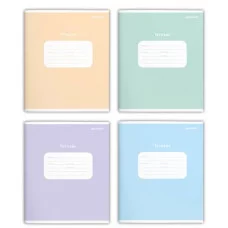 Тетрадь 12 л. лин. ОДНОТОННЫЕ ПАСТЕЛЬНЫЕ ОТТЕНКИ мел. карт. выб. УФ-лак 183948