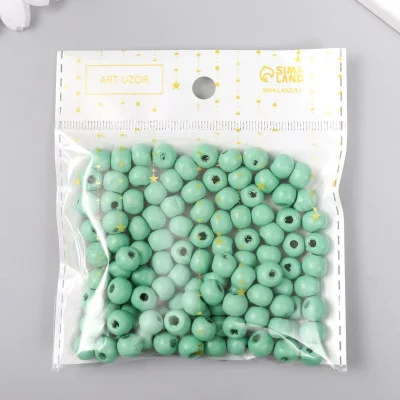 Бусины для творчества дерево "Зелёная флорида" d-0,8 см, набор 20 гр   9463323