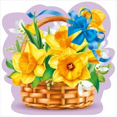 Украшение Весенняя корзина-Нарциссы 079516 079.516