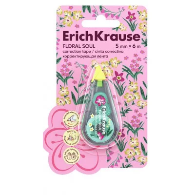 Корректирующая лента ErichKrause Floral Soul с печатью на корпусе 5мм х 6м ассорти  62738