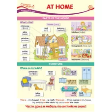 ПО-13440 Плакат А3. Английский язык в начальной школе. At Home (Дома) / Сфера знаний 4630112003611