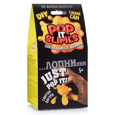 Набор для опытов и экспериментов "Юный химик". "Pop it slimes. Лопающиеся шарики. Желтый 910