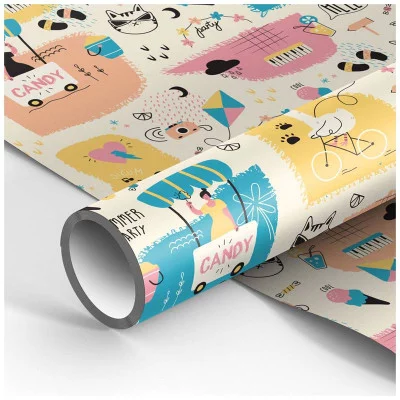 Упаковочная бумага 1шт глянц. 70*100см, MESHU "Summer Party", 90г/м2 325752