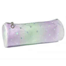 Пенал-косметичка GLITTER 2, 8х22 см, на молнии, полиуретан, ассорти 3 цвета, ОПП-упаковка M-9571