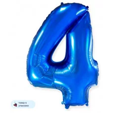Шар (40\'\'/102 см) Цифра, 4, Синий, 1 шт. в уп. B901764A