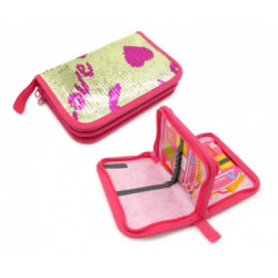 Пенал 2 отд. BY-215 С ПАЙЕТКАМИ с внутреннним оформлением, без наполнения (1/1/120) 311260