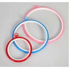 Пяльцы с подвесом пластик (наб 3шт цена за наб) d11см/17см/21см МИКС АУ 537343