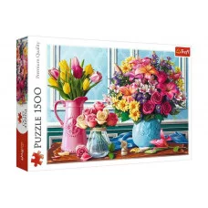 Пазл "Цветы в вазах" (1500 деталей) в коробке 26157/TR26157