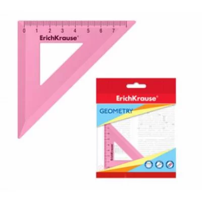 Угольник пластиковый ErichKrause Pastel 45°/7см розовый 57869