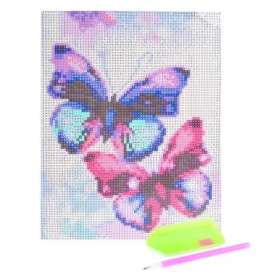 Алмазная мозаика БАБОЧКИ, холст 25х30 см (размер выкладки 20х25 см), ОПП-упаковка M-11532