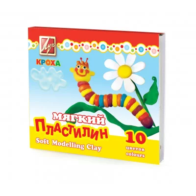 Пластилин ЛУЧ КРОХА 10 цв. 165 г со стеком Луч 058618