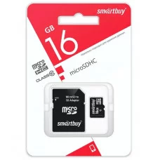 Карта памяти MicroSDHC 16 Gb SmartBuy class 10 LE 92773