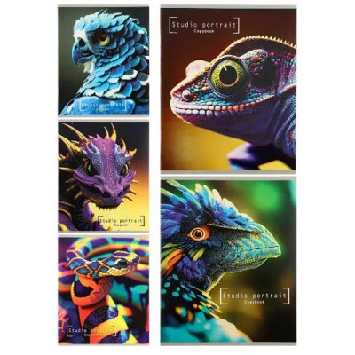 Тетрадь КЛЕТКА 48л. КРАСОЧНЫЕ ЖИВОТНЫЕ (48-3243) цвет мел обл, песок 48-3243